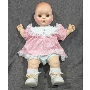 Vintage 1983 Uneeda 22"‎ Baby Doll Sleep Eyes Allison Ann Pink Outfit #2483